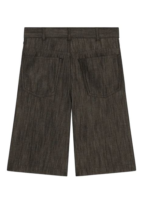 Bermuda In Denim Nero e Giavanese Con Stampa Maiolica DOLCE & GABBANA KIDS | L43Q29-LDD19HH5DQ